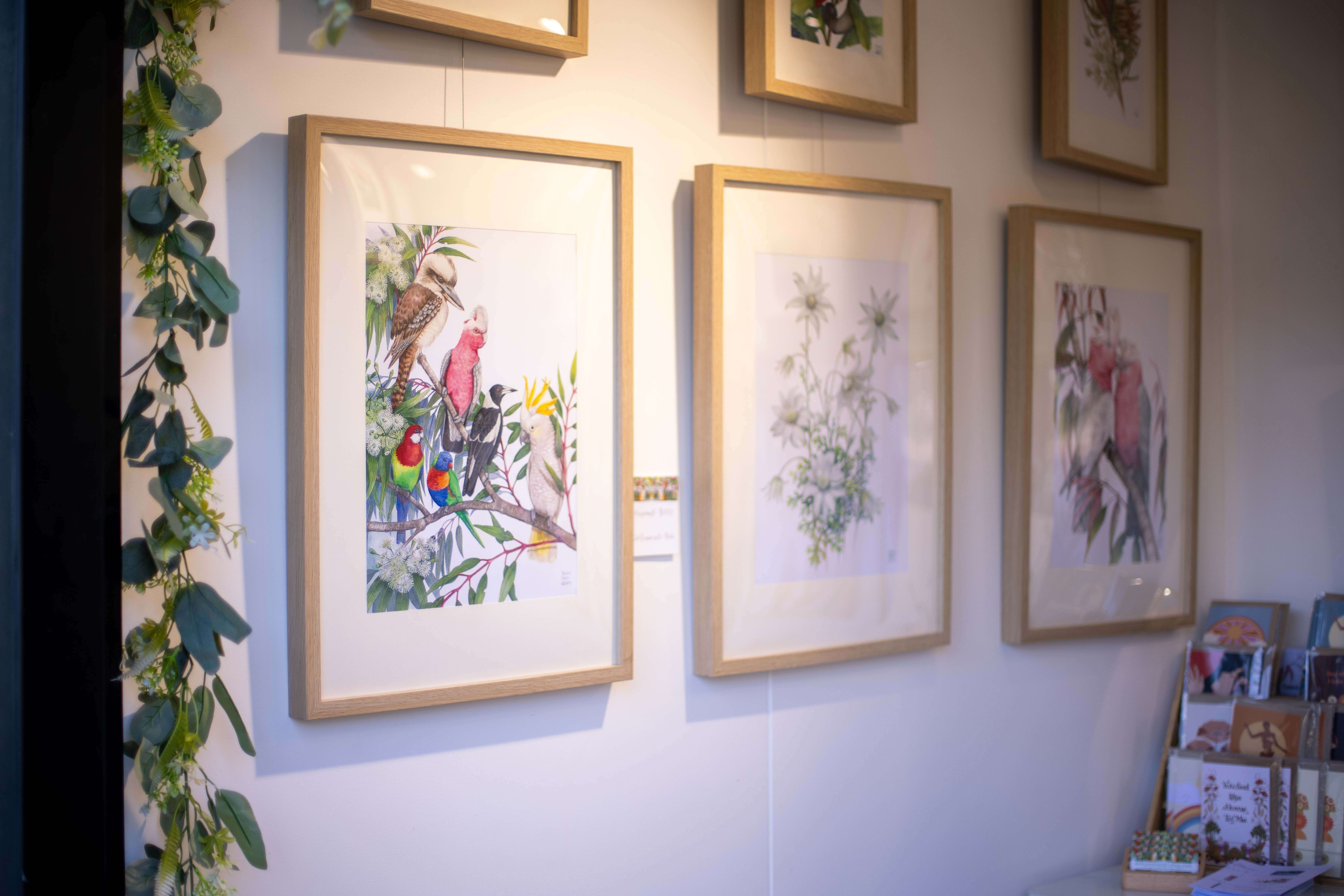 Six canvas with watercooour prints